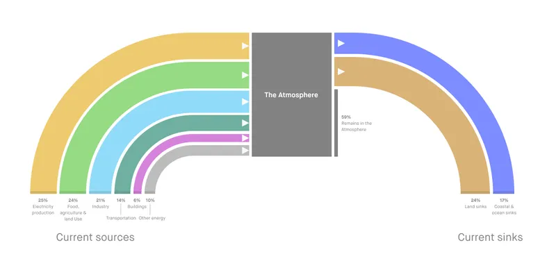 Emissions sources and natural sinks