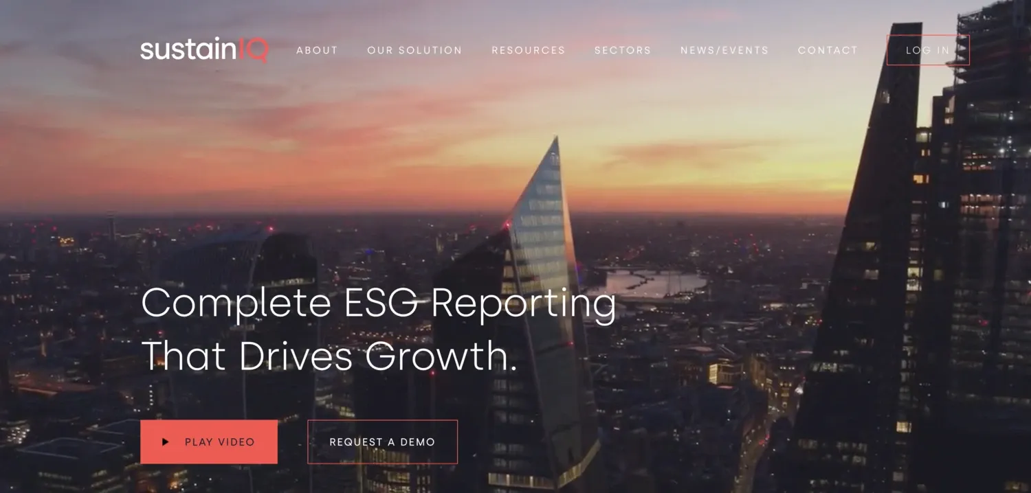 Screenshot of SustainIQ platform